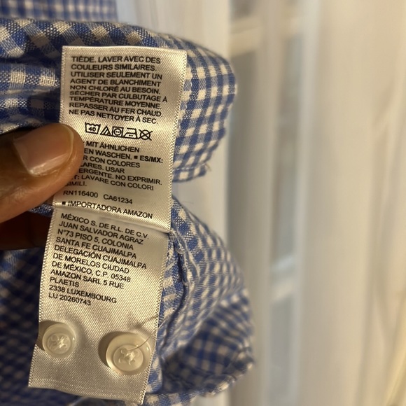 Romi Basha Lana Shirt Women’s Large Picnic Pattern Bandana Trim - Picture 8 of 11